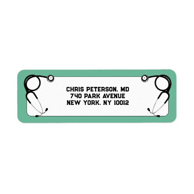 Etiqueta Escuela de Medicina médica (Frente)