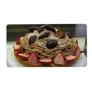 Etiqueta Espagueti japonés y pastel de fresa