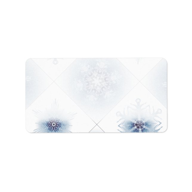 Etiqueta Esparkly Blue Snowflakes (Frente)