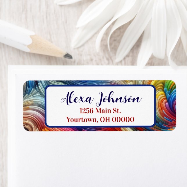 Etiqueta Espectro Swirl Resumen Contemporáneo (In situ)