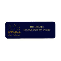 Espeluznante árbol de Navidad dorado, luna, estrel