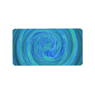 Etiqueta Espiral Azul brillante abstracto espiral fractal