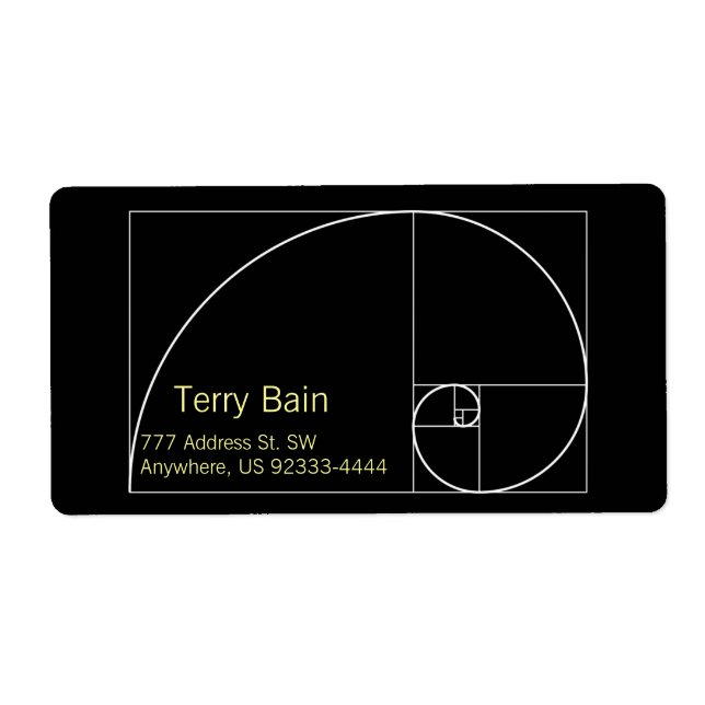 Etiqueta Espiral dorada blanca (Frente)