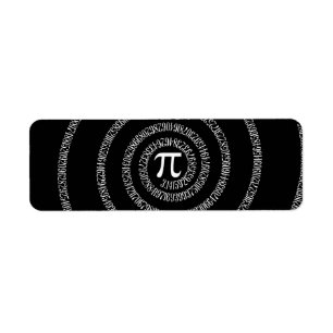 Etiqueta Espiral para Pi en negro sólido