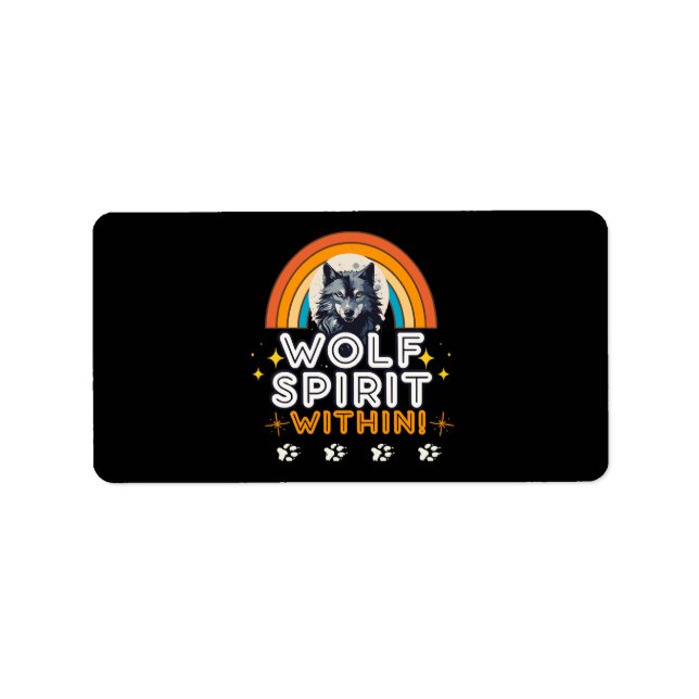 Etiqueta Espíritu de Lobo Dentro (Frente)