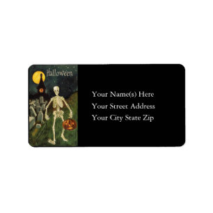 Etiqueta esquelética del remite del vintage de