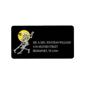 Etiqueta Esqueletos de baile de Halloween