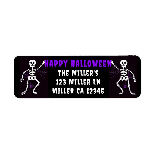 Etiqueta Esqueletos y páginas web de araña (Frente)