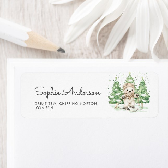 Etiqueta Esquí en la dirección Baby Shower de Windows para  (In situ)