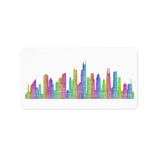 Etiqueta Esquina de la ciudad de Chicago (Frente)