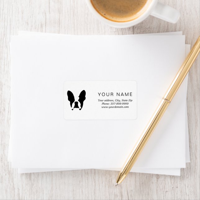 Etiqueta Esquina de patrón de Bulldog francés (In situ)