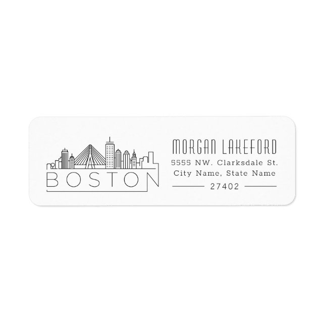 Etiqueta Esquina estilizada de Boston | (Frente)
