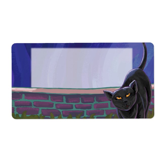 Etiqueta Estacionamiento de gato negro (Frente)