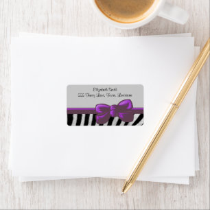 Etiqueta Estampado de animales, rayas de la cebra - blanco