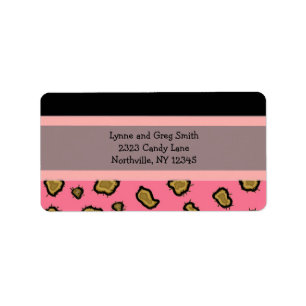 Etiqueta Estampado de leopardo rosa