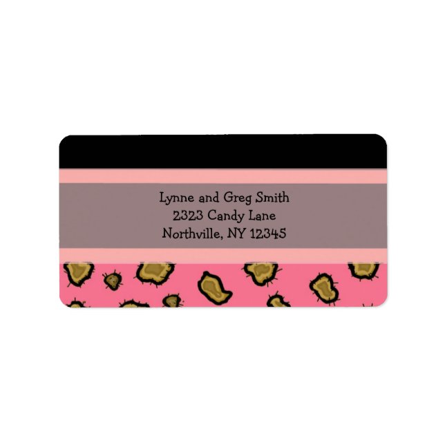 Etiqueta Estampado de leopardo rosa (Frente)
