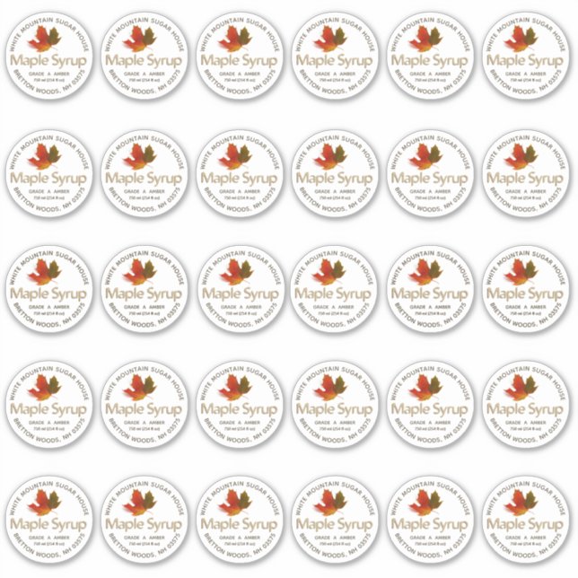 Etiqueta estándar Mason Jar Lie de 2" Jarabe de ar (Anverso)