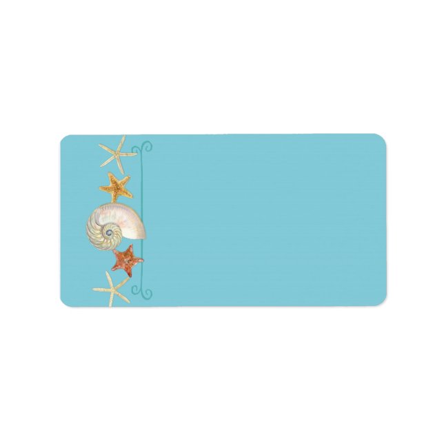 Etiqueta Estanques tropicales de playa Starfish Nautilus Su (Frente)