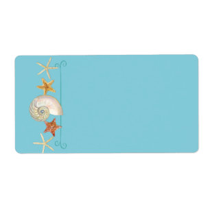 Etiqueta Estanques tropicales de playa Starfish Nautilus Su