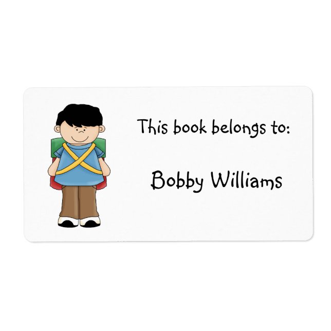 Etiqueta Este libro pertenece a:-Boy (Frente)