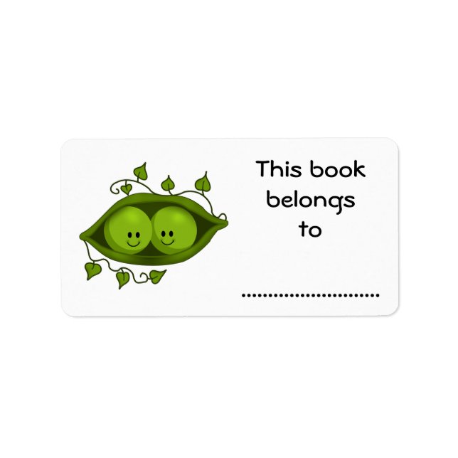 Etiqueta Este Libro Pertenece A, Dos Guisantes En Una Vaina (Frente)