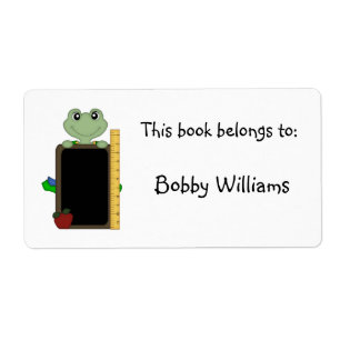 Etiqueta Este libro pertenece a:-Frog/Personalize Name