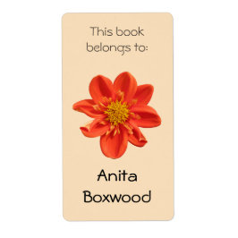 Etiqueta Este Libro Pertenece A La Flor Naranja De Nombres 