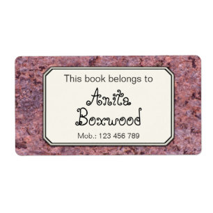 Etiqueta Este libro pertenece a la textura conocida de