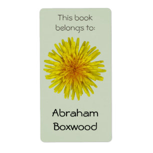 Etiqueta Este libro pertenece al diente de león amarillo