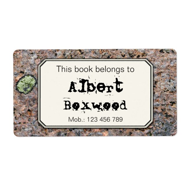 Etiqueta Este Libro Pertenece Al Nombre Personalizado De La (Frente)