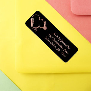 Etiqueta Estilista de salón de belleza barbero Rose gold di