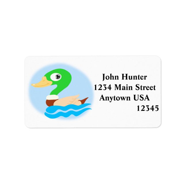 Etiqueta Estilizado pato mallard (Frente)