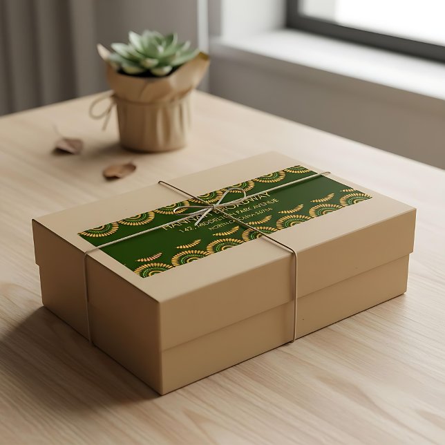 Etiqueta Estilo Art Deco oliva amarillo floral dirección de (Subido por el creador)