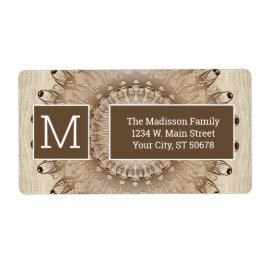 Etiqueta Estilo de Mandala de madera étnica