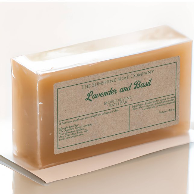 Etiqueta Estilo de papel Kraft con texto verde cosmética et (Subido por el creador)