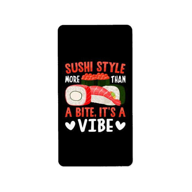 Etiqueta Estilo de sushi más que un bocado (Frente)