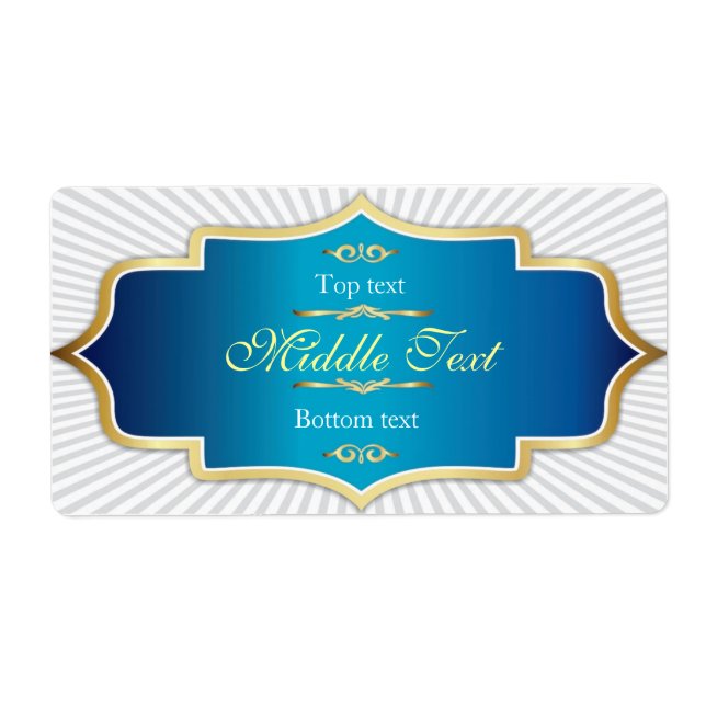 Etiqueta Estilo Fancy Jam Jelly Label Azul (Frente)