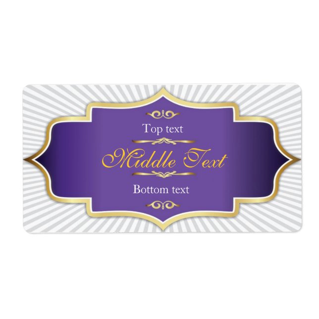 Etiqueta Estilo Fancy Jam Jelly Label Purple (Frente)