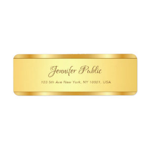 Etiqueta Estilo Gold Caligrafiado Nombre Texto Script Moder