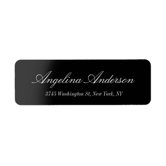 Etiqueta Estilo Gris Negro Elegante Escritura A Mano Modern (Frente)