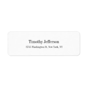 Etiqueta Estilo moderno llano elegante blanco creativo