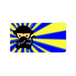 Etiqueta Estilo Monkey Ninja Kawaii