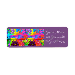 Etiqueta estilo psicodélico de los años 70 maravilloso