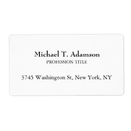 Etiqueta Estilo Retro Elegante Plano Simple Blanco