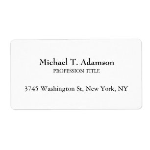 Etiqueta Estilo Retro Elegante Plata Blanco Simple