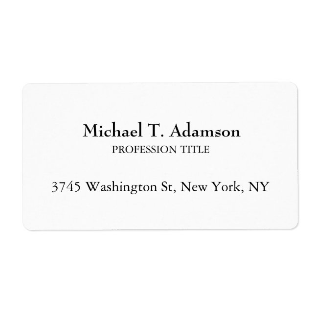 Etiqueta Estilo Retro Elegante Plata Blanco Simple (Frente)