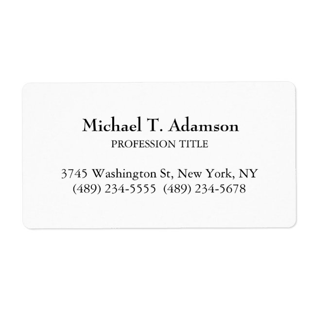 Etiqueta Estilo Retro Elegante Plata Blanco Simple (Frente)