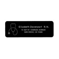 Estiloso Ilustracion Gris Stethoscope sobre negro