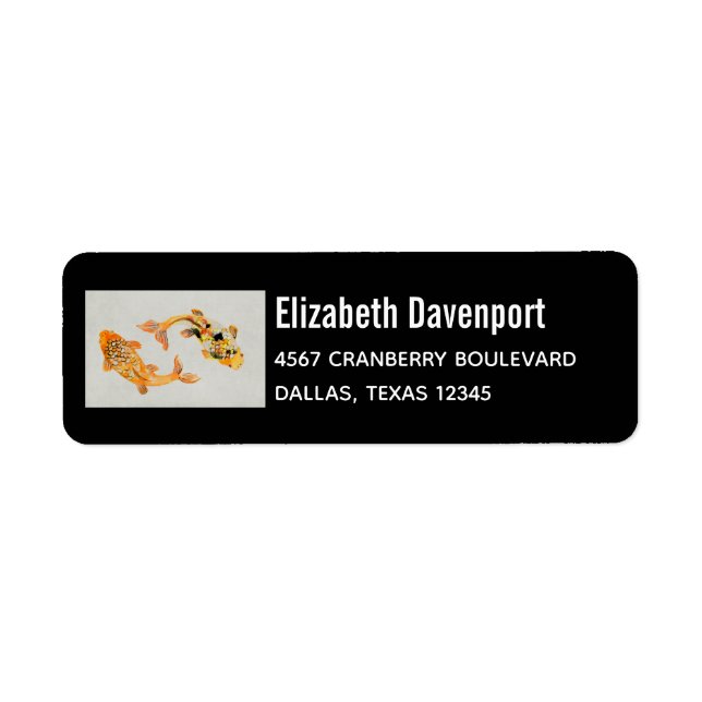 Etiqueta Estiloso Koi Fish (Frente)
