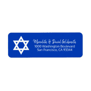 Etiqueta Estrella blanca azul de la dirección de Mitzvah d